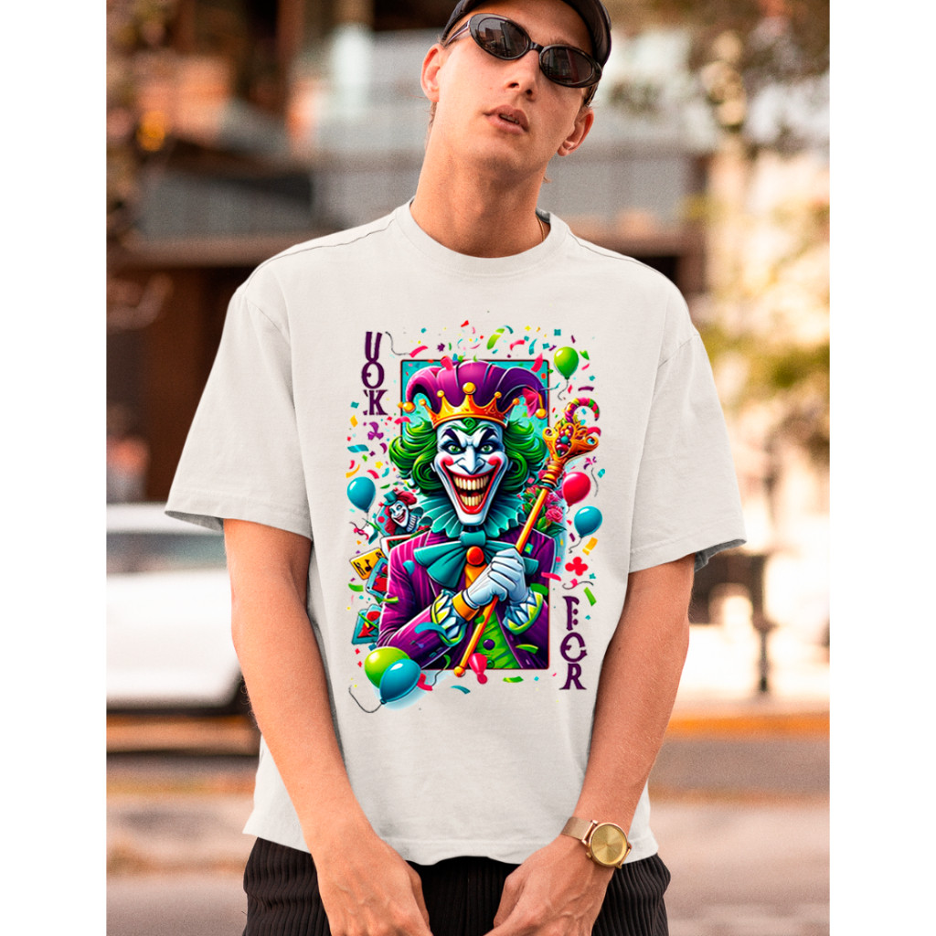Camiseta Masculina Palhaço Joker Sinistro Moda Masculina Blusa Estampada Malha Algodao Ref110