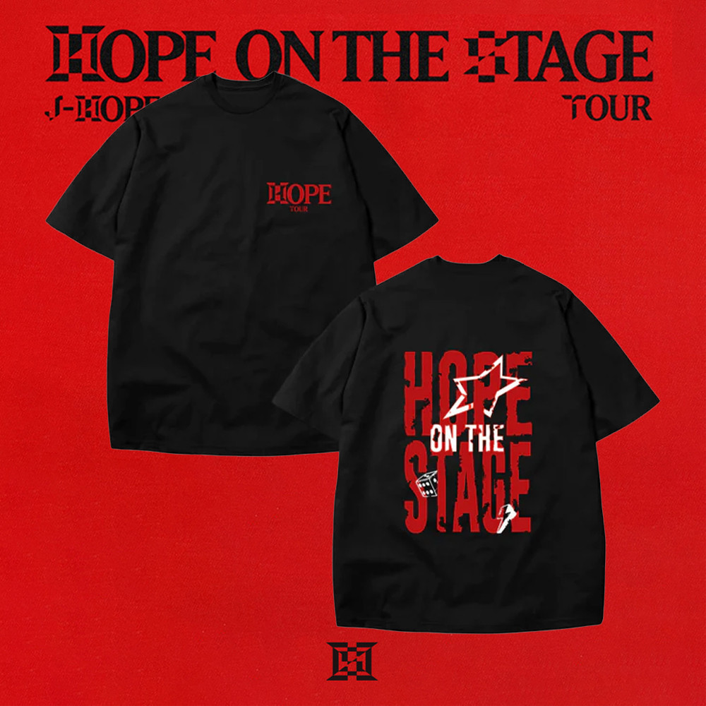 Camiseta 100% Algodão Tour BTS J-Hope Merch Blusa Estilo Fã Camisa Bangtan Hope On The Stage Kpop Look