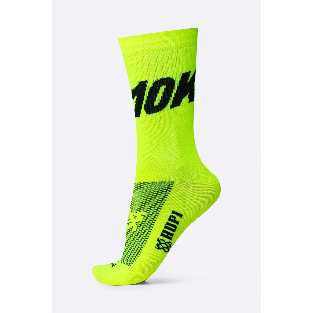 Meia para Corrida HUPI 10K Amarelo Neon Tamanho 36-42 em Oferta na Shopee