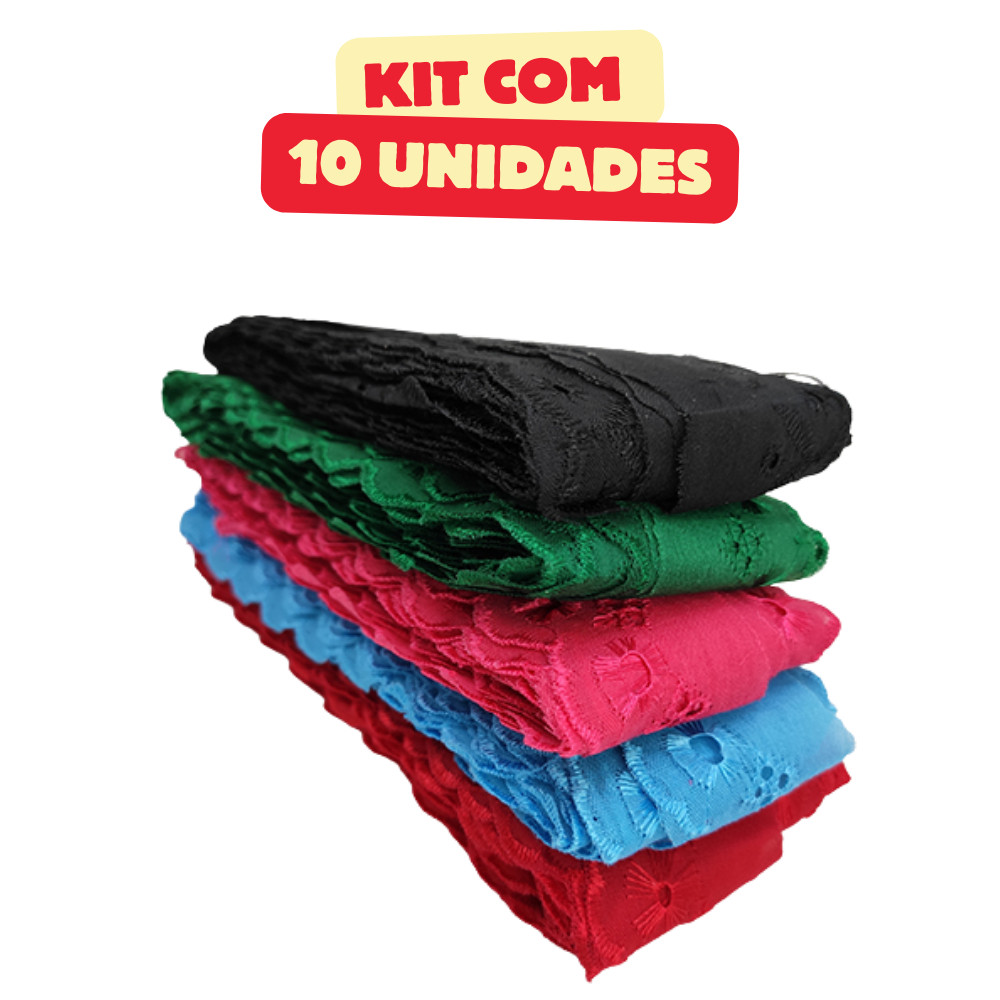 kit 10 unidades Bordado Inglês / Lese 5cm