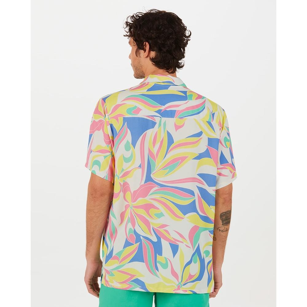 Detalhes do Camisa Masculina Oversized Abstrata Em Viscose