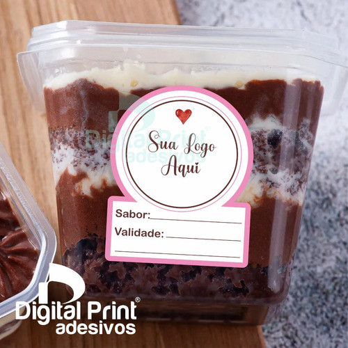 1000 Adesivo vinil Bolo De Pote Personalizado Sabor E Validade Doce alimento embalagem