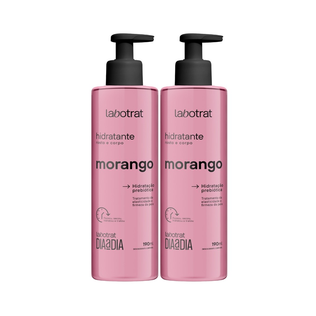 Kit 2 Creme Hidratante Facial Corporal Morango Labotrat