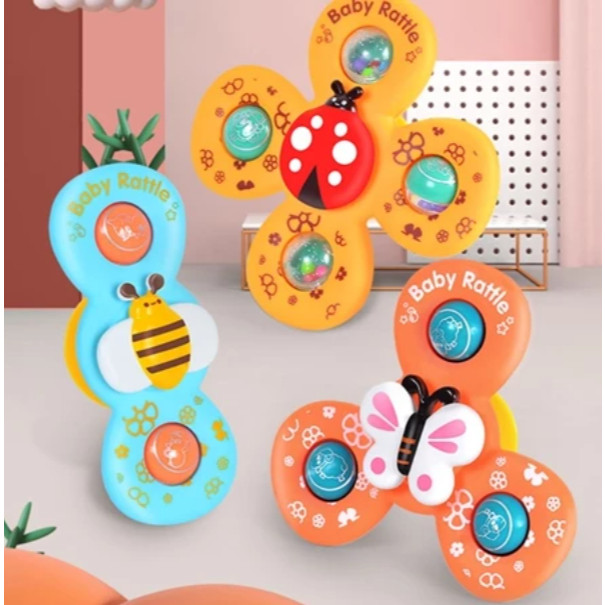 Spinner Infantil com Ventosa Brinquedo Sensorial Giratório para Bebê