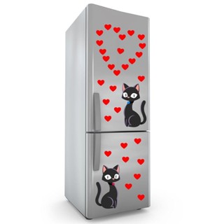 Adesivo Decorativo Para Geladeira Ou Paredes Casal Gatinhos em Oferta na Shopee