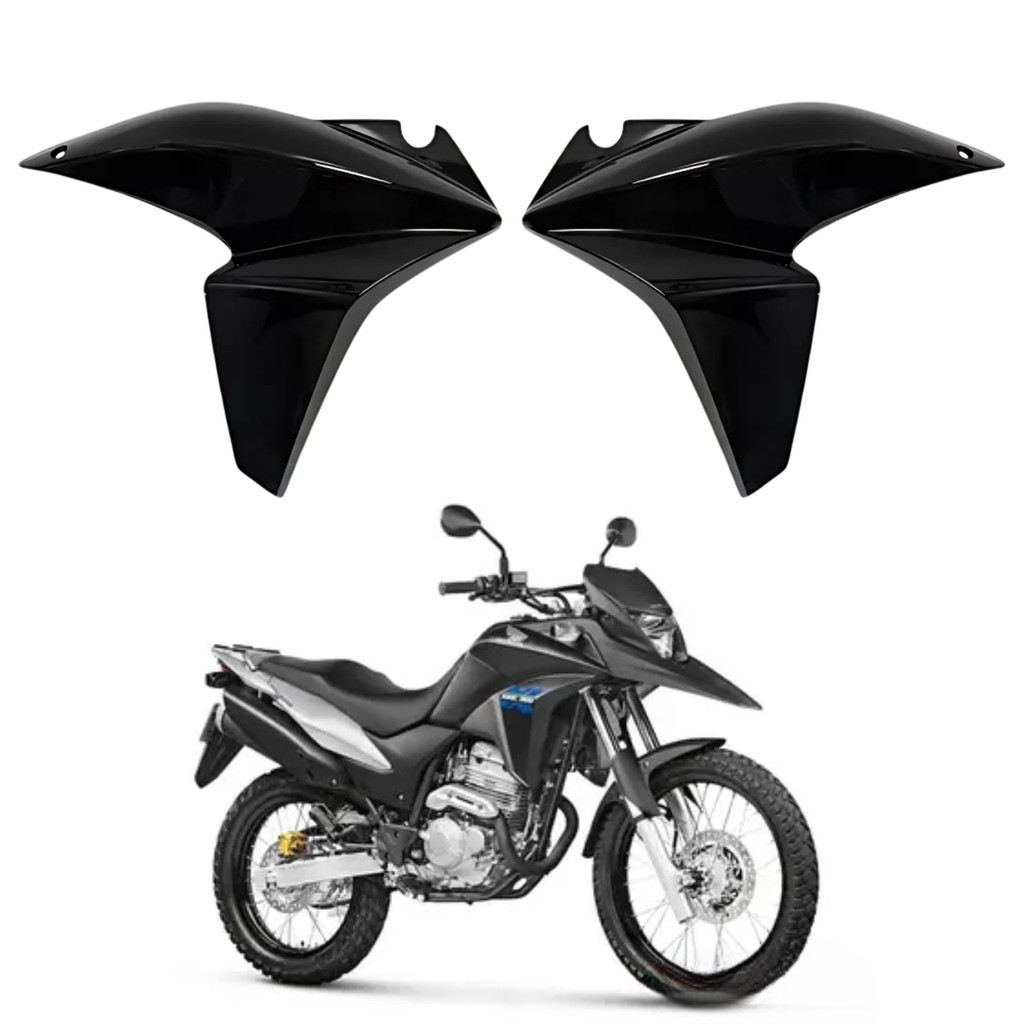 Par Carenagem Lateral Aleta Guia Ar Aba Asa Tanque Honda Xre 300 Preto Brilho 2015