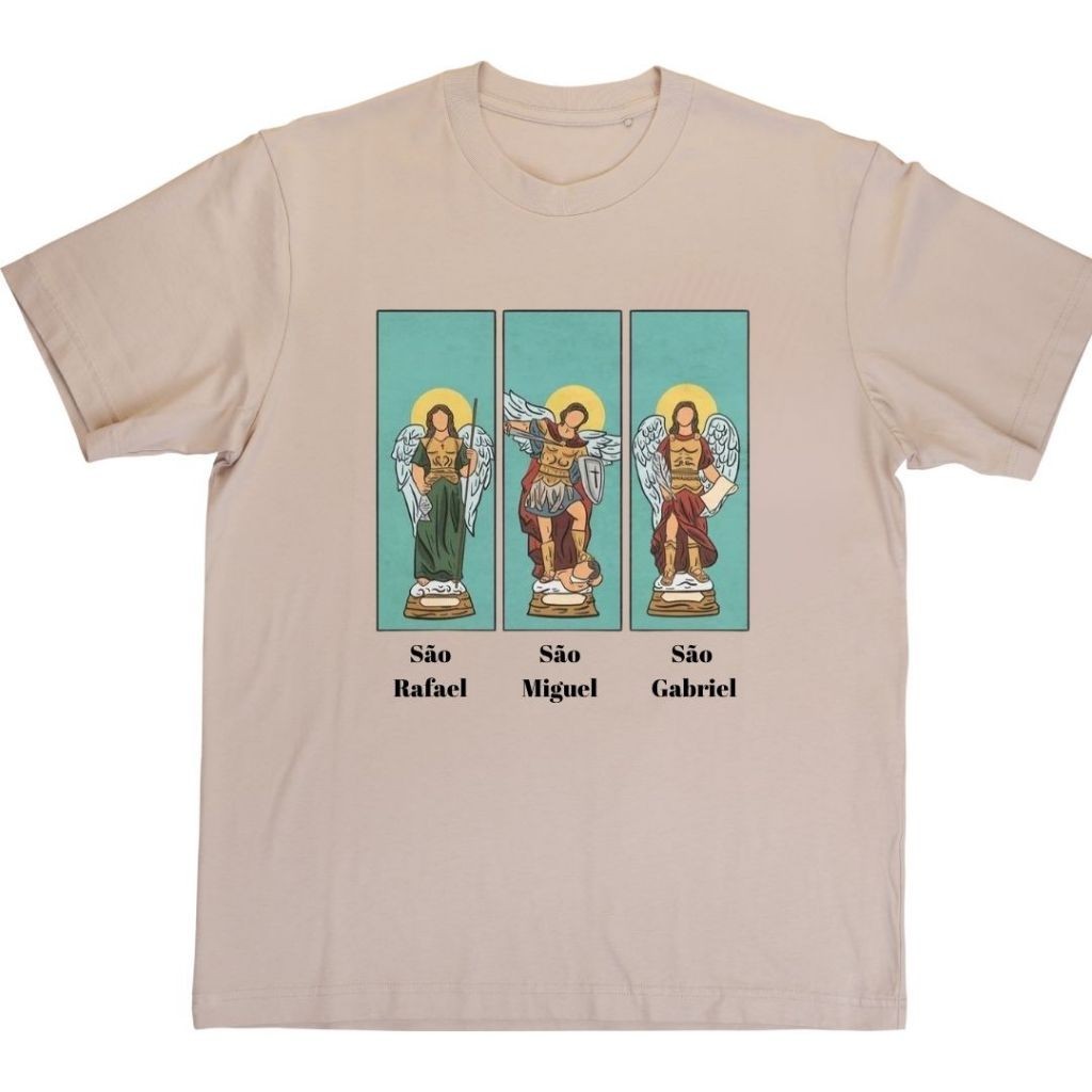 Camiseta Unissex Santos Anjos São Gabriel São Rafael São Miguel Plus Size