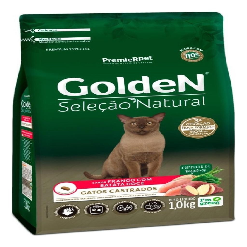 Ração Golden Seleção Natural Gatos Cast. Ad. Batata Doce 1kg