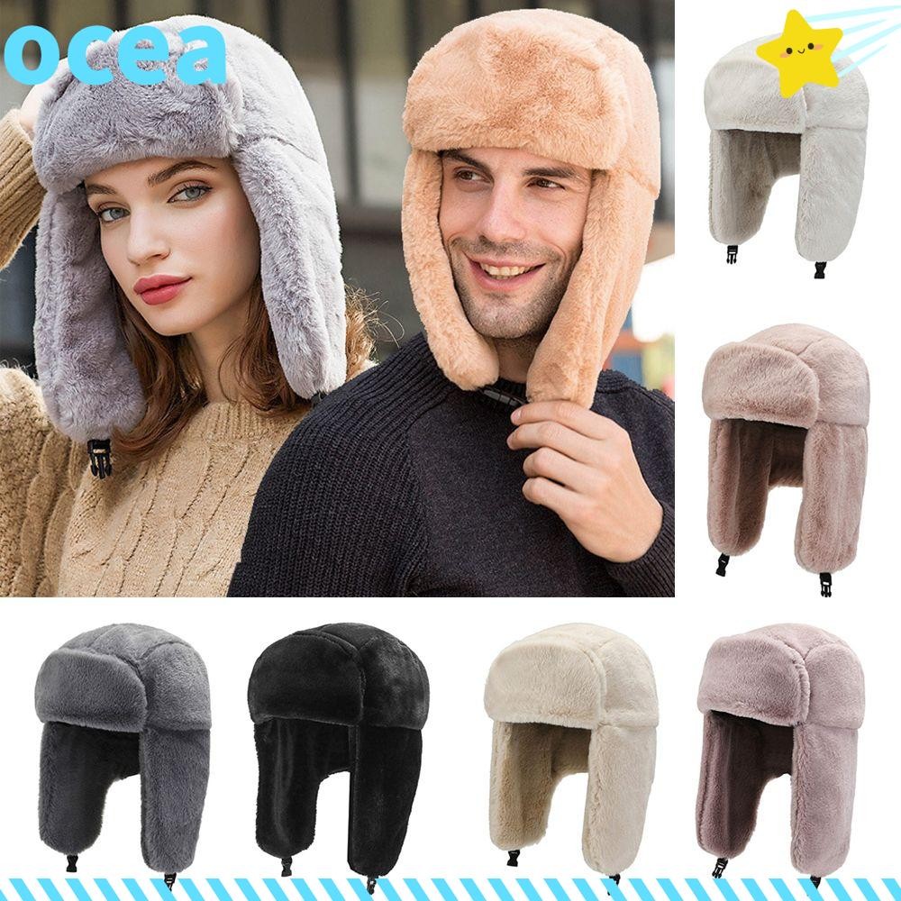 OCEA Russo Ushanka Gorro Quente Com Aba Para Orelha À Prova De Vento Chapéu De Inverno