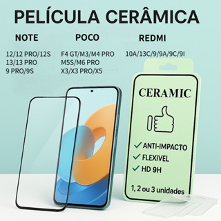 Película de Cerâmica Xiaomi Poco Redmi - Note 9 12 13 Pro X3 M5S 9A 9C - Anti-impacto Flexível em Oferta na Shopee