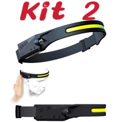 Kit 2 Lanterna de cabeça com SUPER LED Recarregável USB Type C anjgg