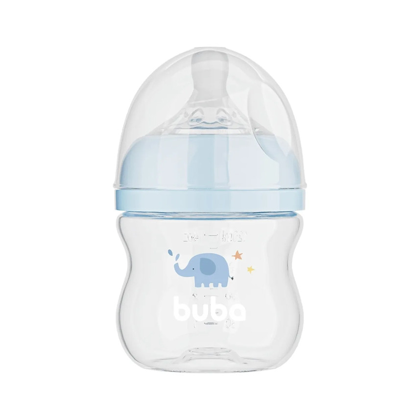 Mamadeira Buba Easy Flow Elefante Azul 120ML - Mom & Baby