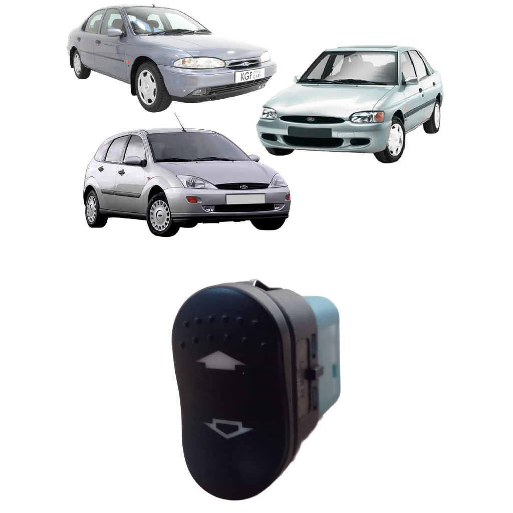 Botão Vidro Elétrico Escort Zetec 97 Á 2002 Focus 2000 Á 2008 Mondeo 94 Á 96 6 Pinos Simples