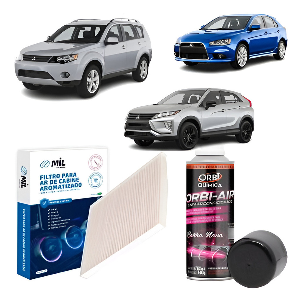 Kit Filtro Ar + Higienizador Lancer/ Outlander/ Asx/ Eclipse - Novo em Oferta na Shopee