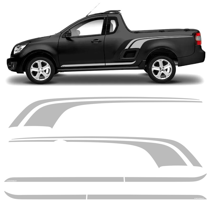 Faixa Montana Sport 2013 Adesivo Prata Lateral Chevrolet