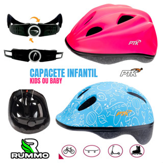Capacete Infantil KIDS e Baby PTK com Regulagem Crianças/Bike/Skate/Patins/Patinete - Varias Cores em Oferta na Shopee