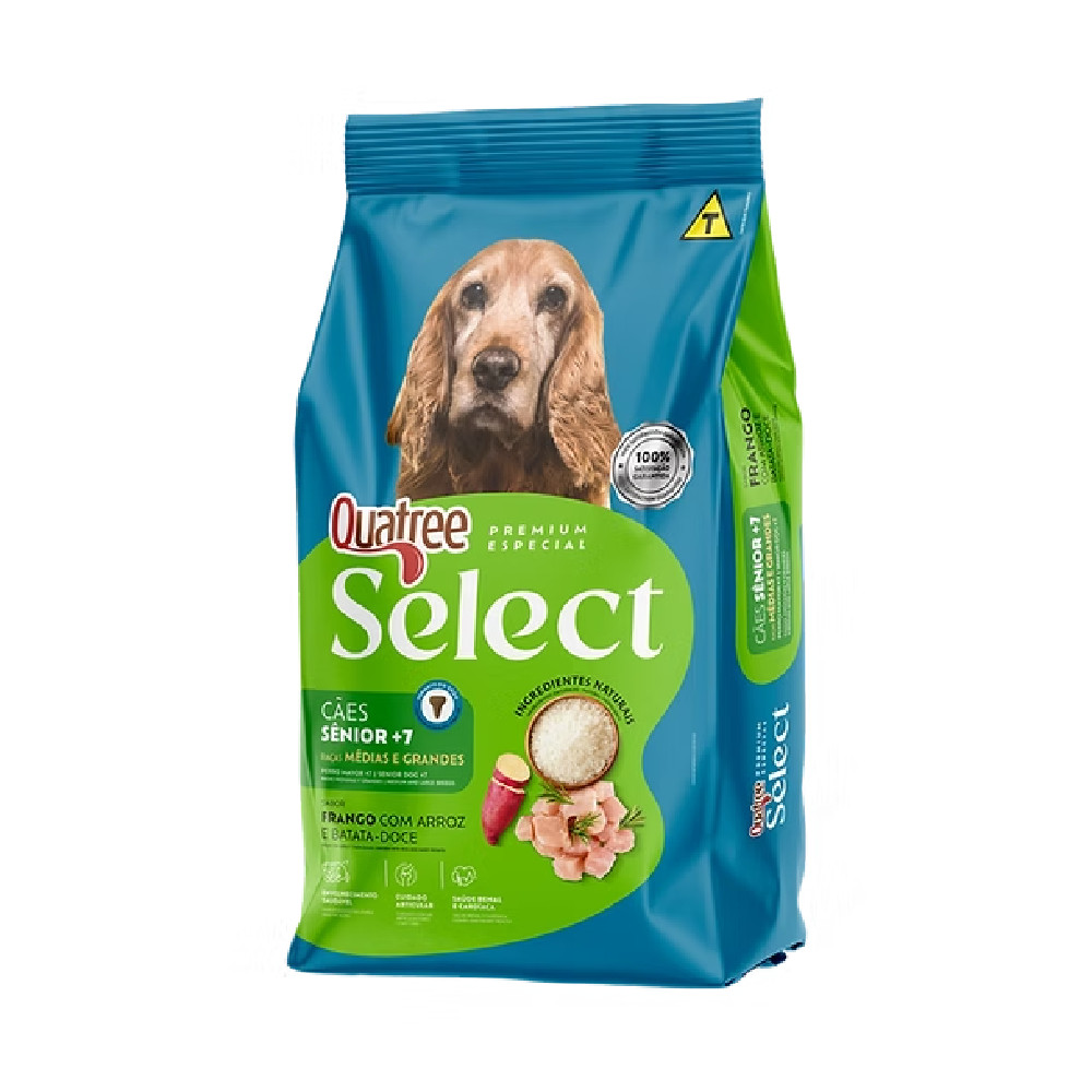 Ração Quatree Select Cães Sênior Raças Médias e Grandes 15kg em Oferta na Shopee