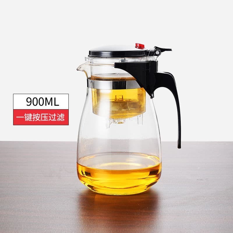 Chaleira Bule Jarra de Vidro 900ML Para Chá Com Infusor Reutilizável — imagem 2 de 2