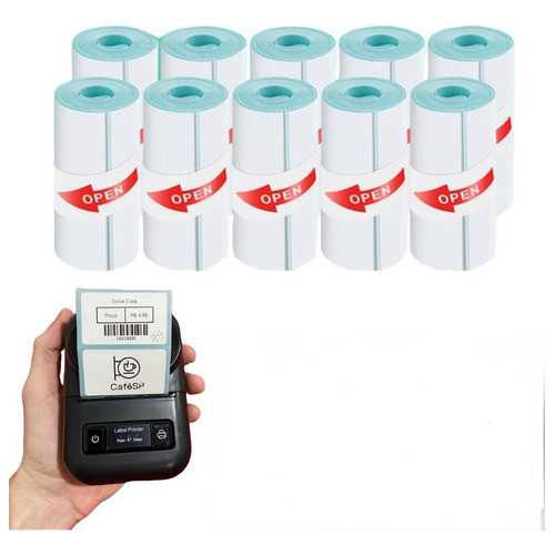 Kit 10 Bobinas Etiqueta Térmica Adesiva 50x30mm em Oferta na Shopee