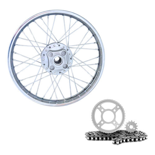 Roda Traseira Cg Titan 125 83 A 99 + Kit Relação