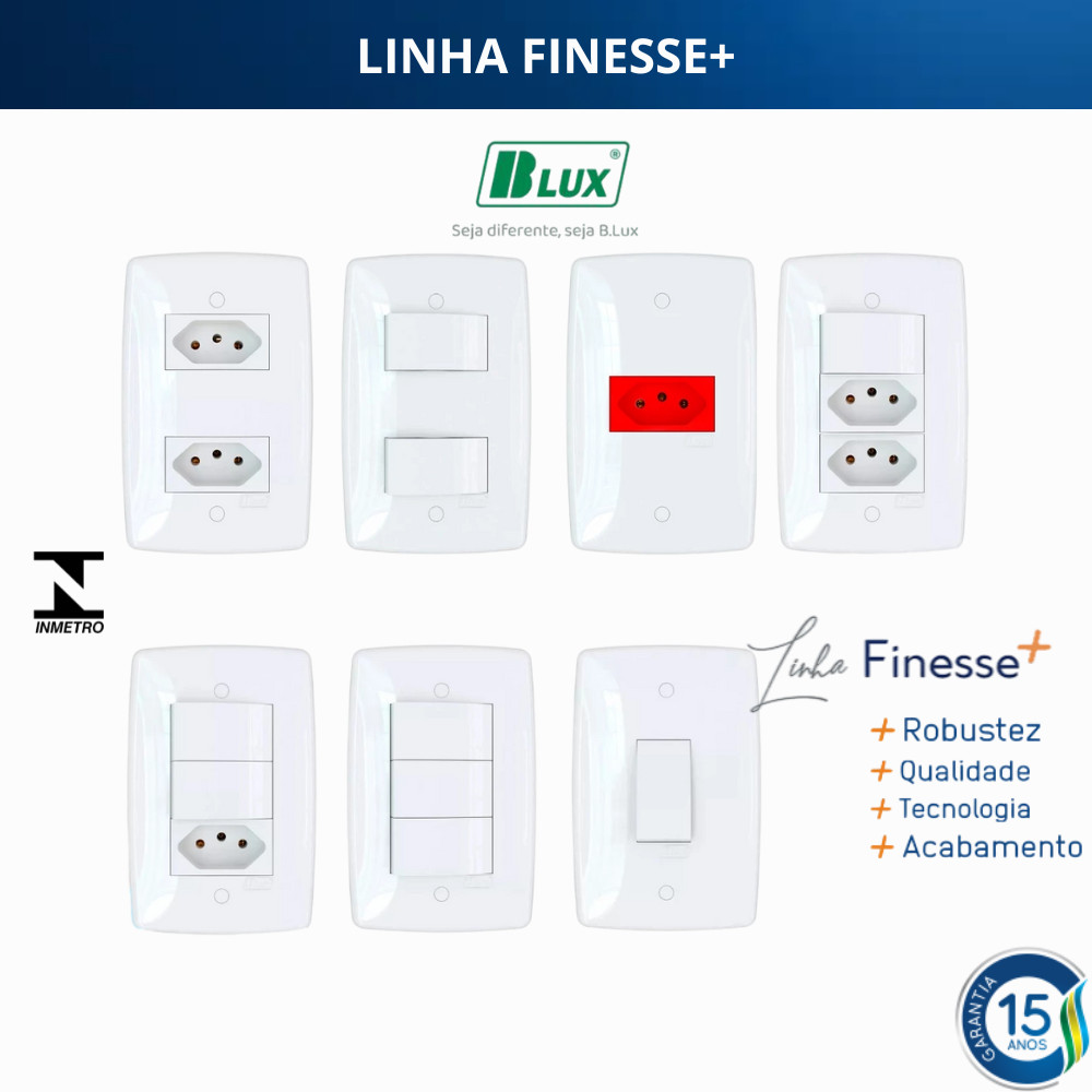 Tomadas e Interruptores 4x2 Linha Finesse+ Branca Tomada 10a 20a Interruptor Paralelo em Oferta na Shopee