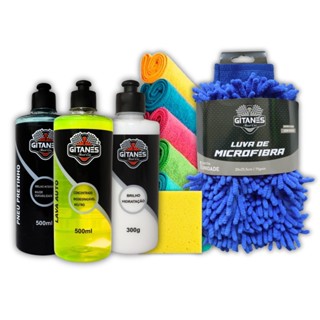 Kit Lavagem Limpeza Auto Shampoo Cremoso Rende Muito Pretinho Brilho Silicone Plastico Interno Luva + 5 Pano Microfibra em Oferta na Shopee
