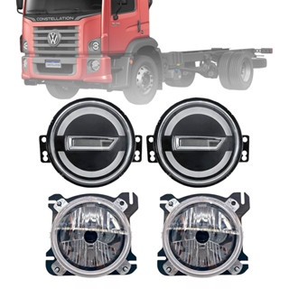 Par Farol Lanterna VW Constellation 2006 A 2023 Pisca Led Angel Eyes H4 Kit Dianteiro Completo em Oferta na Shopee