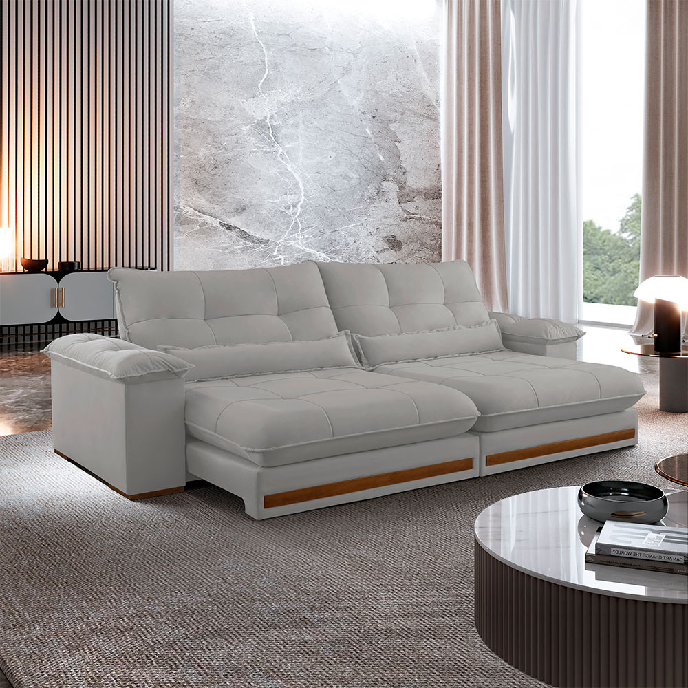 Sofá Dubai Veludo 02 Módulos de 100 cm B25 cm Meu Sofá Online