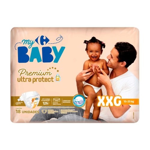 Fralda Descartável My Baby XXG 18 Unidades Carrefour em Oferta na Shopee