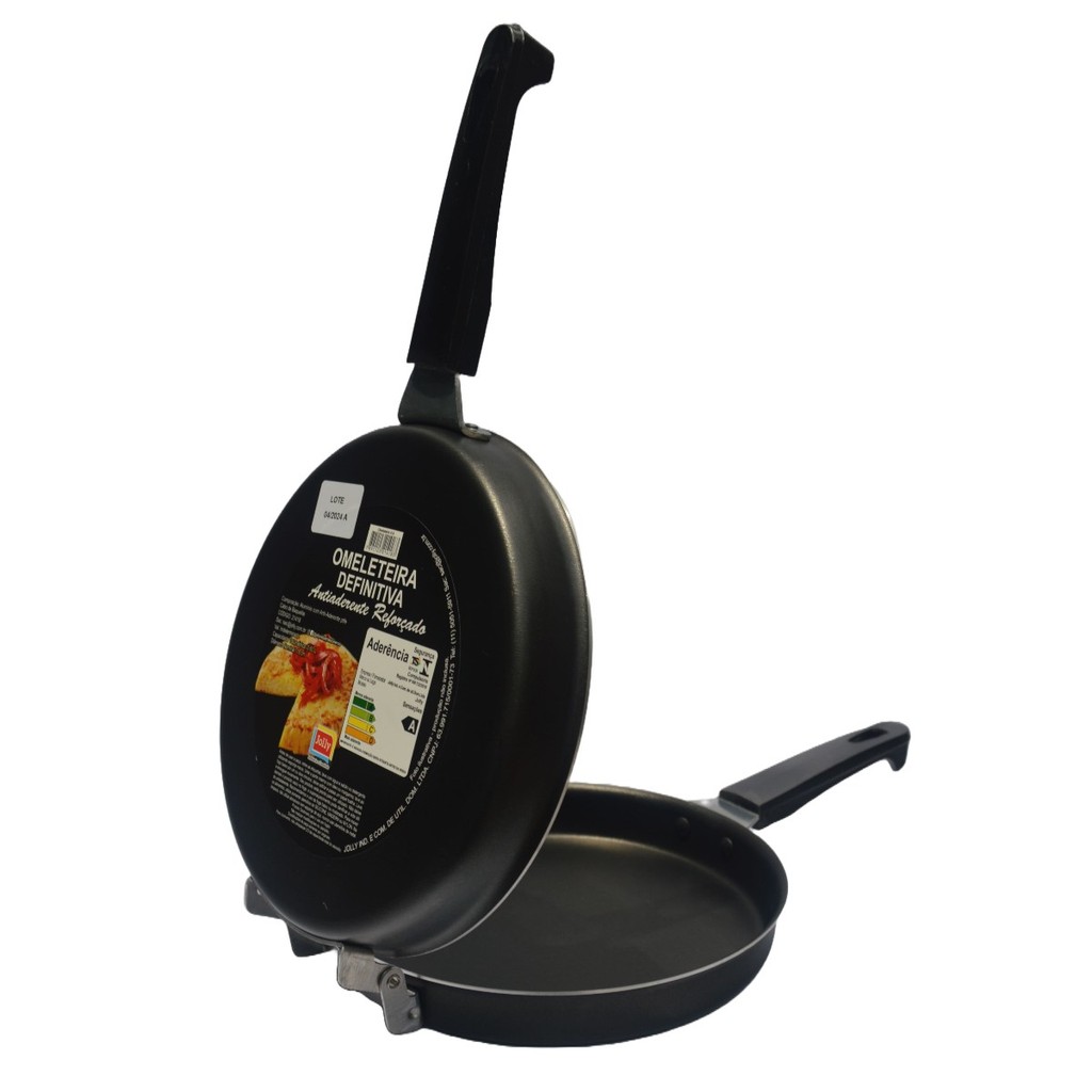 Frigideira Antiaderente Dupla Omeleteira Panquequeira Teflon 18cm Preta