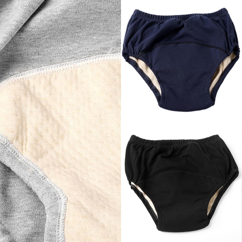 HO Adulto Roupa Interior De Proteção Algodão Absorvente À Prova De Vazamento Design Cuecas Pano Fralda Calças Reutilizáv