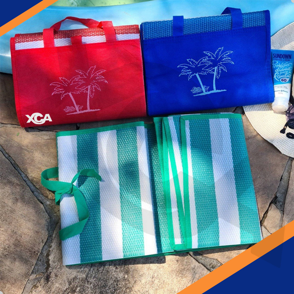 Tapete De Praia Dobrável Esteira Com Alça Vira Bolsa Piquenique Camping Piscina Leve E Prático
