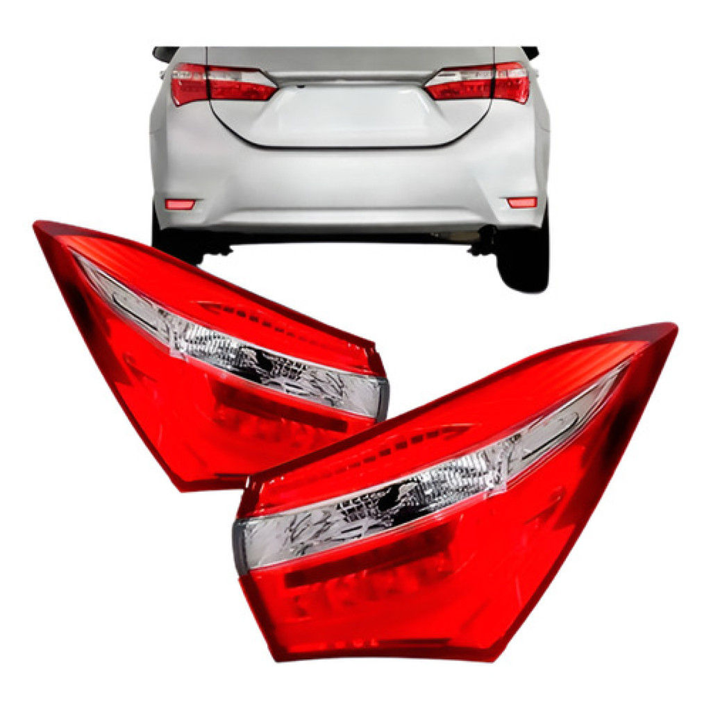 Par de Lanternas Traseira Canto do porta mala Com Led toyota Corolla 2014 2015 2016 2017 referencia de mercado. lanterna