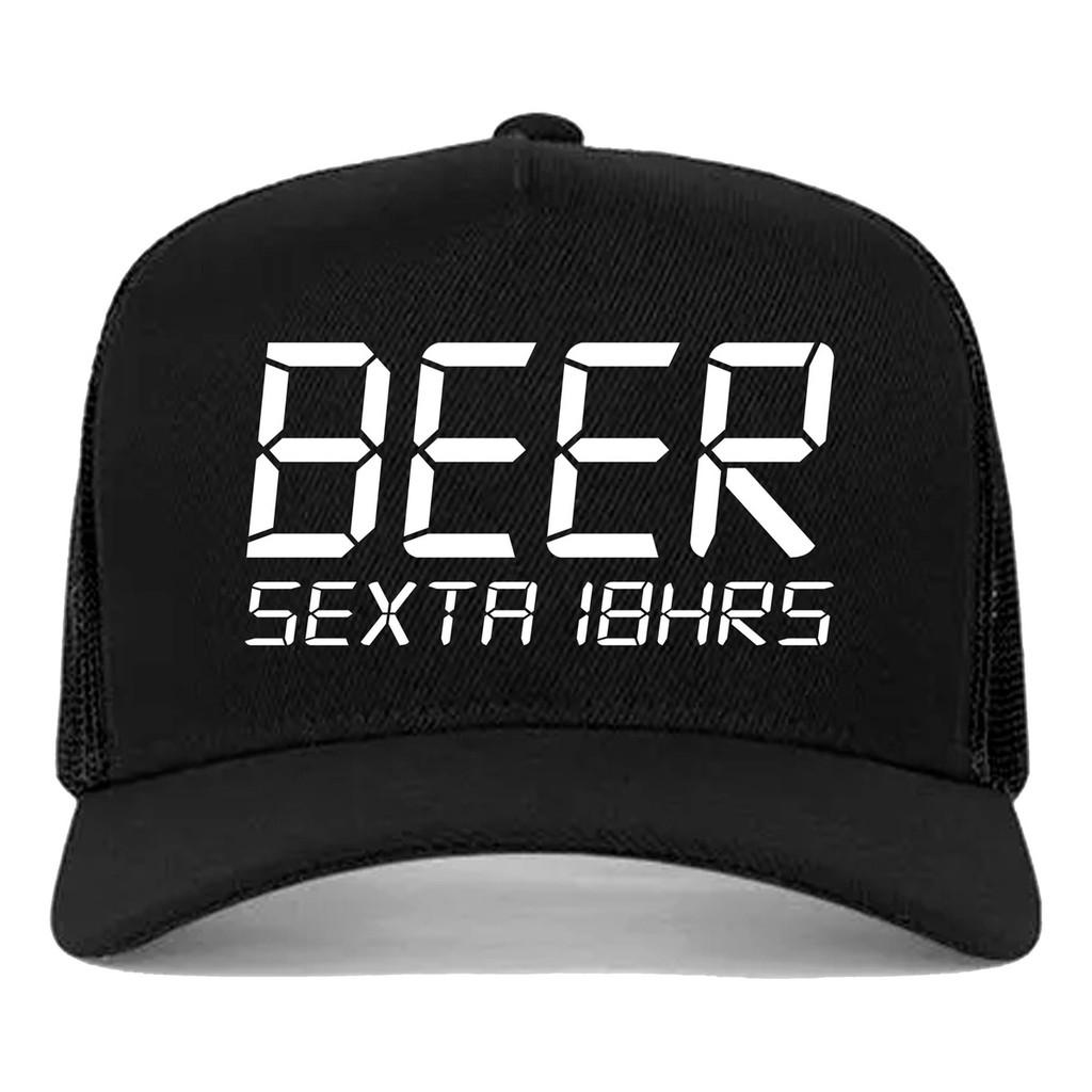 Boné Trucker Aba Curva Meme Cerveja Beer beber Sexta sextou