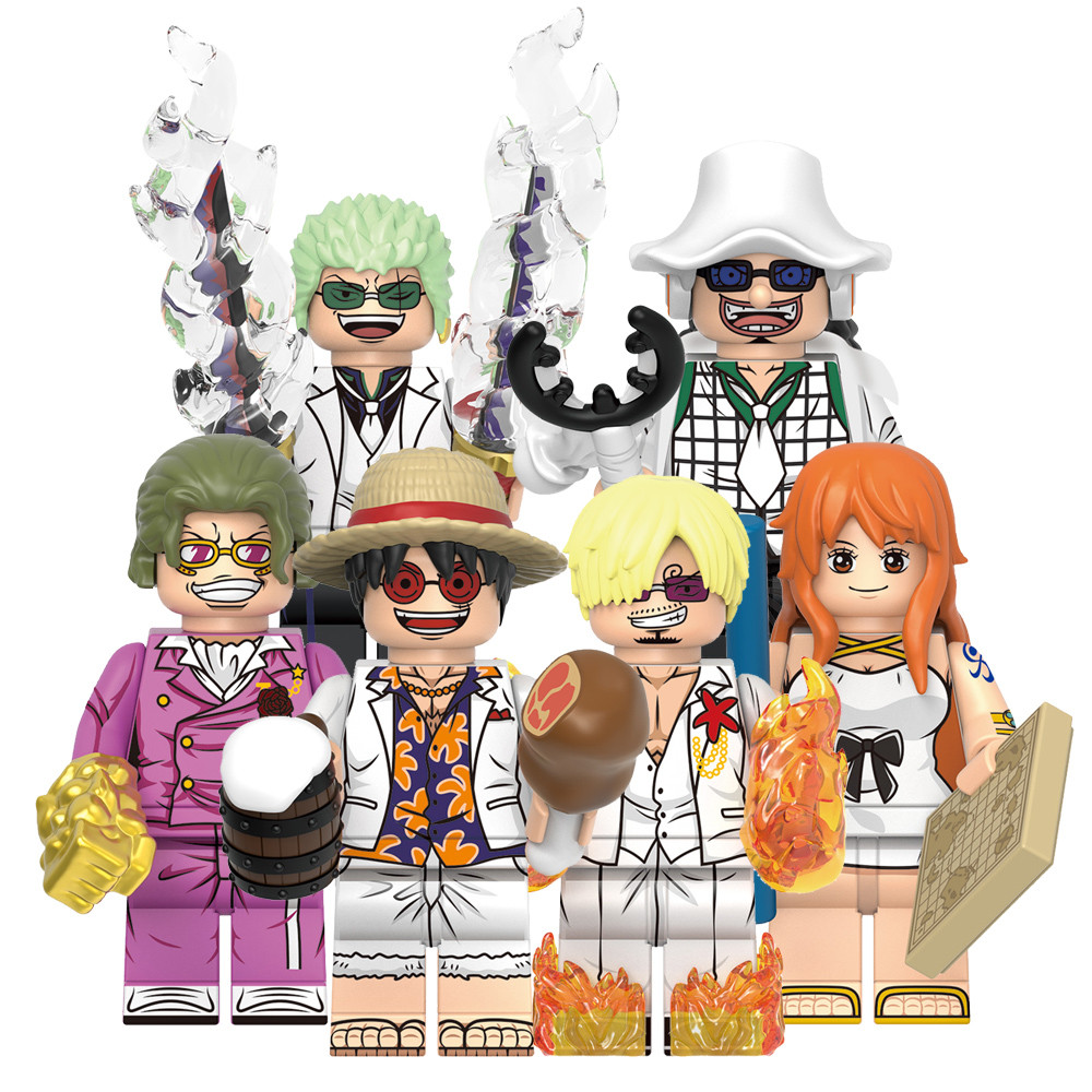 Nova Figura De Anime Quente Macaco D Luffy Roronoa Zoro Sanji Usopp Nami Gild Tesoro Bloco Brinquedos Presente