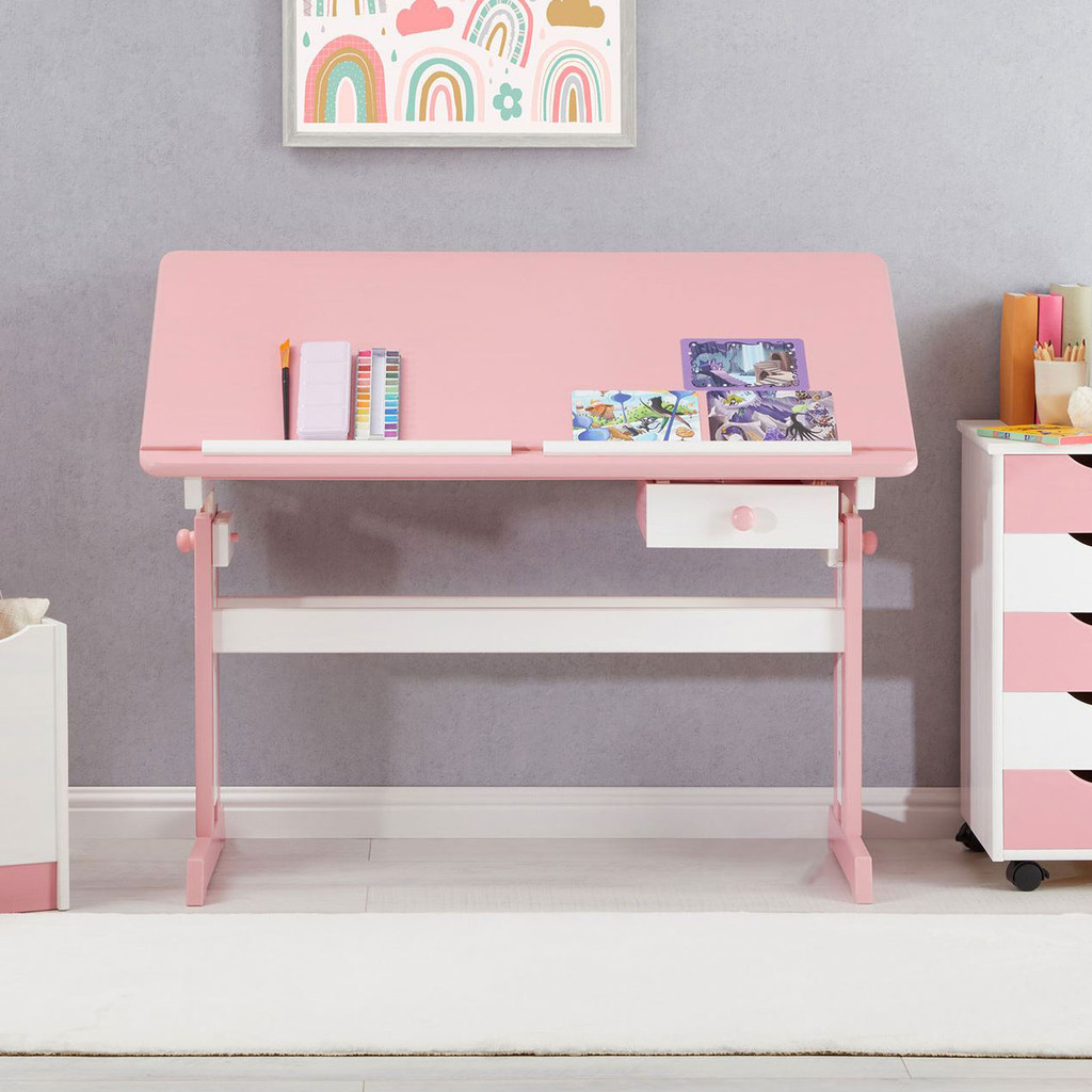 Mesa Desenho Infantil Menina Madeira Regulável Flexi Branco Rosa em Oferta na Shopee