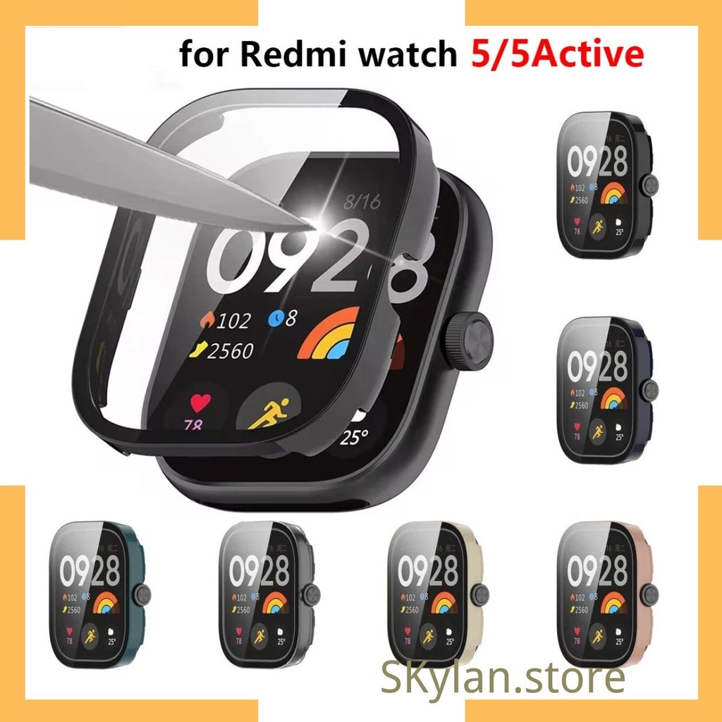 Capa para PC e Vidro para Xiaomi Redmi Watch 5, Proteção de Tela Active Lite, Fi