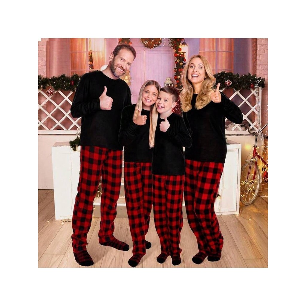 Roupa térmica pijama longo xadrez americano flanelado infantil OU ADULTO BLUSA CAMISA COM CALÇA