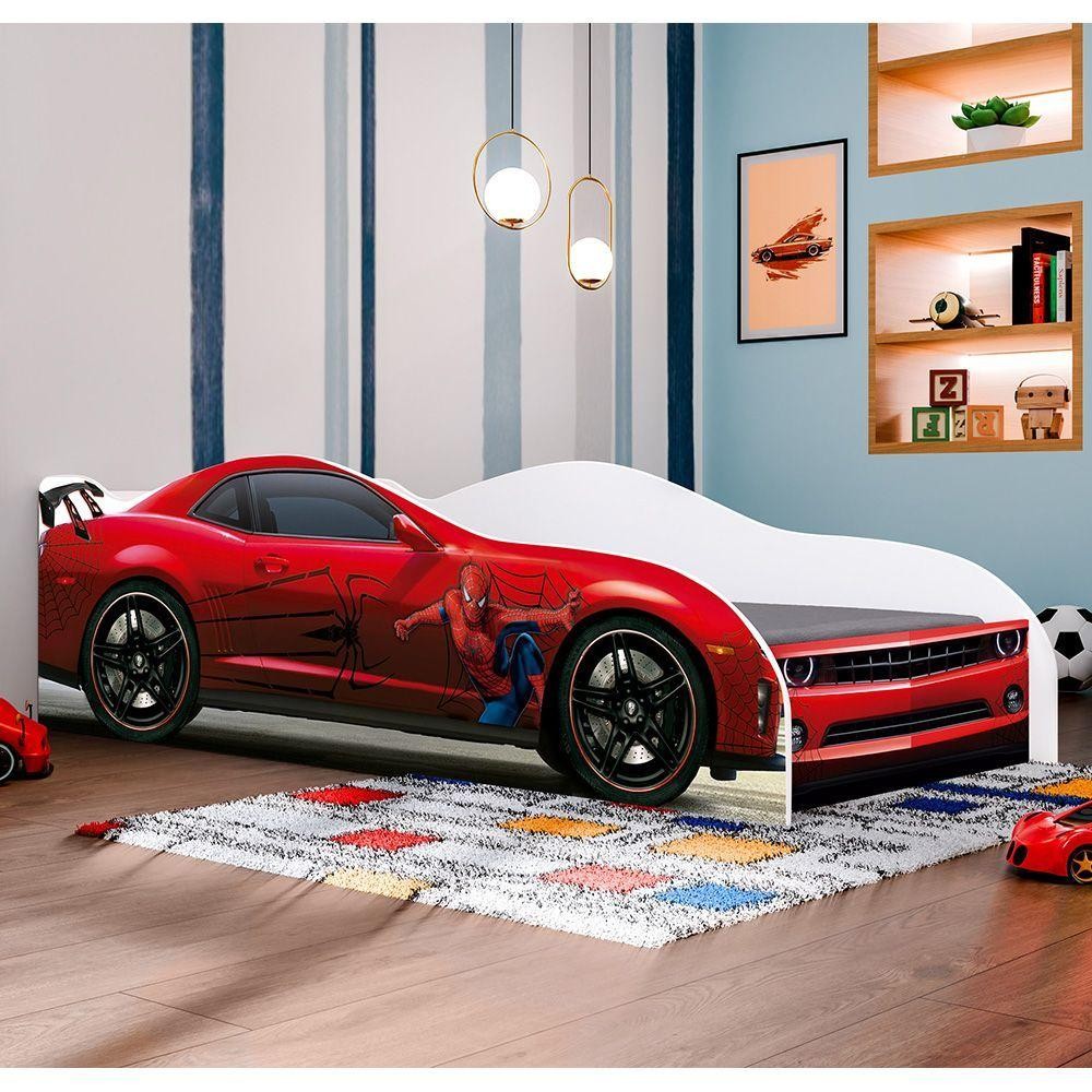 Mini Cama Juvenil Carro Personagem Cama Infantil Carro Homem Aranha Vermelho em Oferta na Shopee