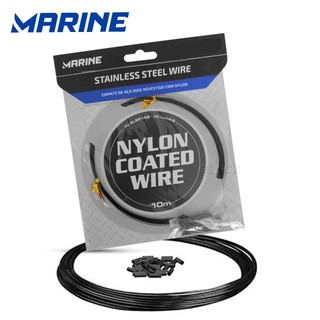 Cabo de Aço Marine Sports Empate de Aço Black C/ 70 Luvas  - 10 Metros