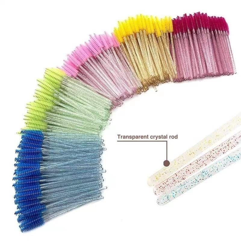 KIT 50 escovinhas com glitter Extensão de Cílios e sobrancelha