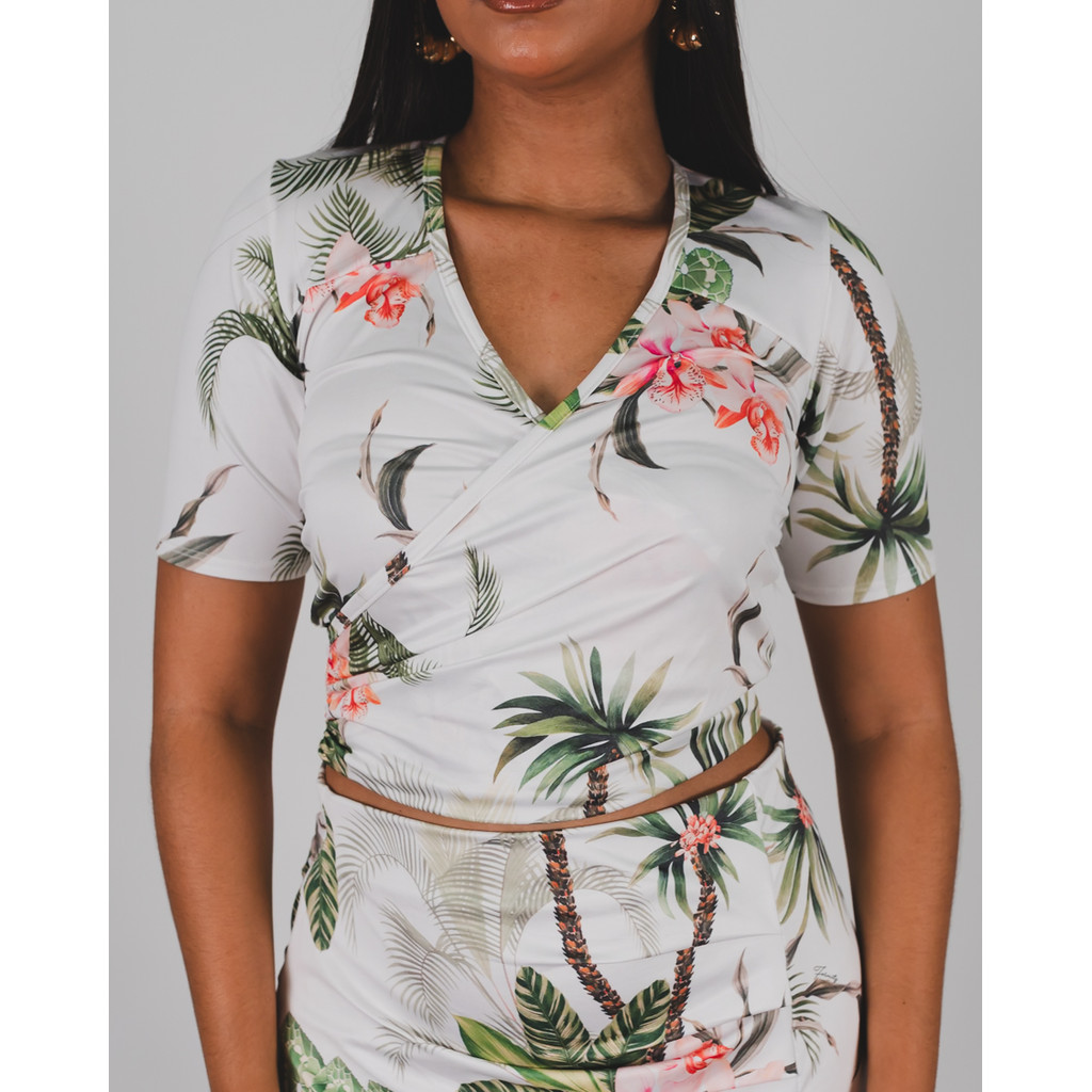 Blusa New Fresh Estampa Floral Decote em V Formitz