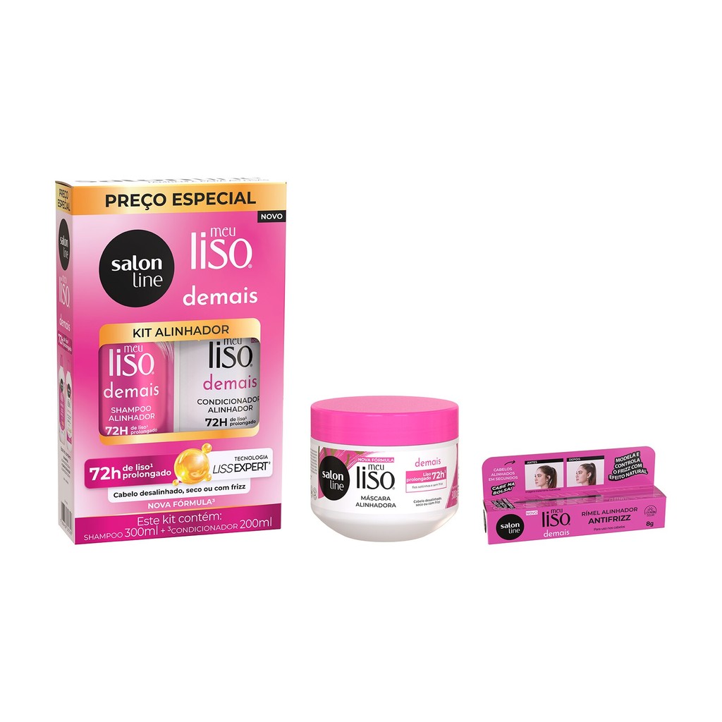 Kit Meu Liso Demais com Máscara e Rímel Antifrizz em Oferta na Shopee