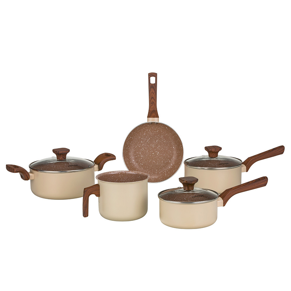 Jogo de Panelas Com 5 Peças Mimo Style Pratic Cook Indução Creme - 9455 PJ5PCM
