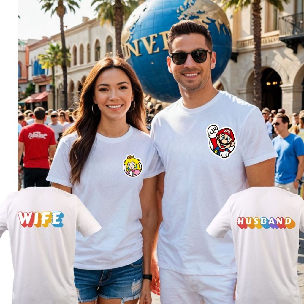 Camiseta Viagem Orlando Parque Universal Epic Unissex Algodão Mario Bros e Princesa Pitty Infantil Adulto e Plus Size