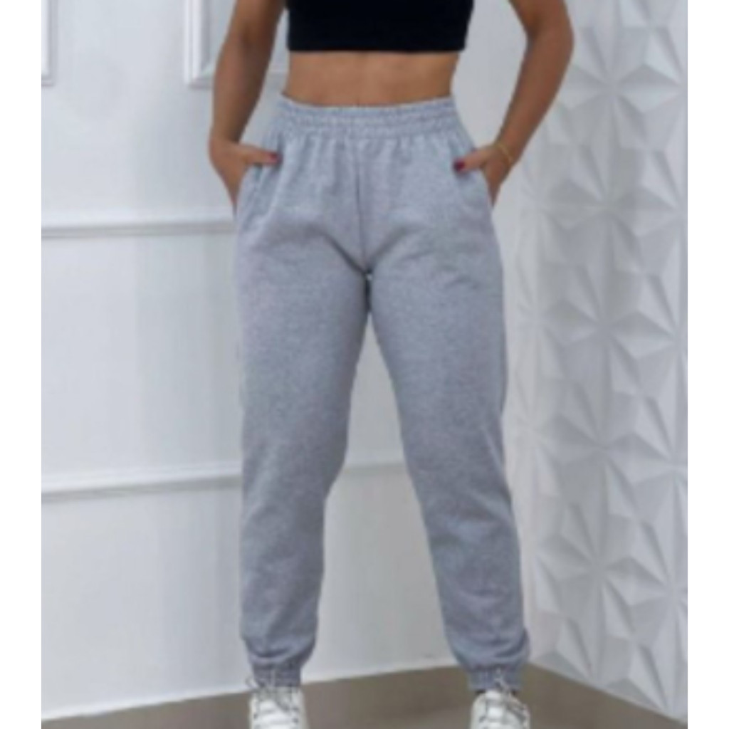 Calça jogger feminina moleton flanelada cintura alta Qualidade Premium