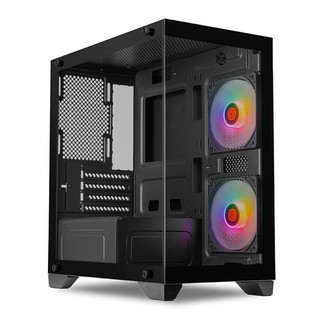 Gabinete Gamer TGT Gladiator, Rainbow, Mid-Tower, Lateral de Vidro, Com 2 Fans, Preto, TG…
