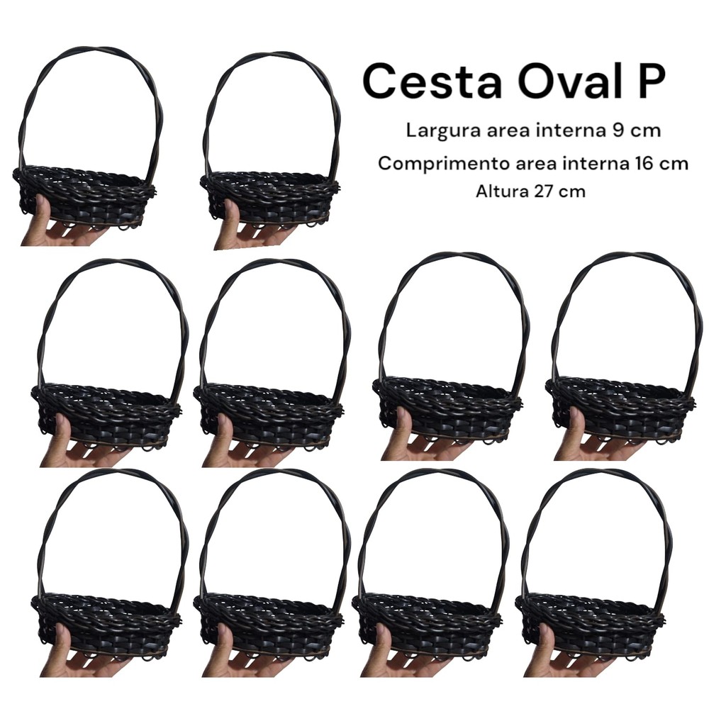 Cesta Oval P Vime COR TABACO 10 UNID.  (9X16X27)