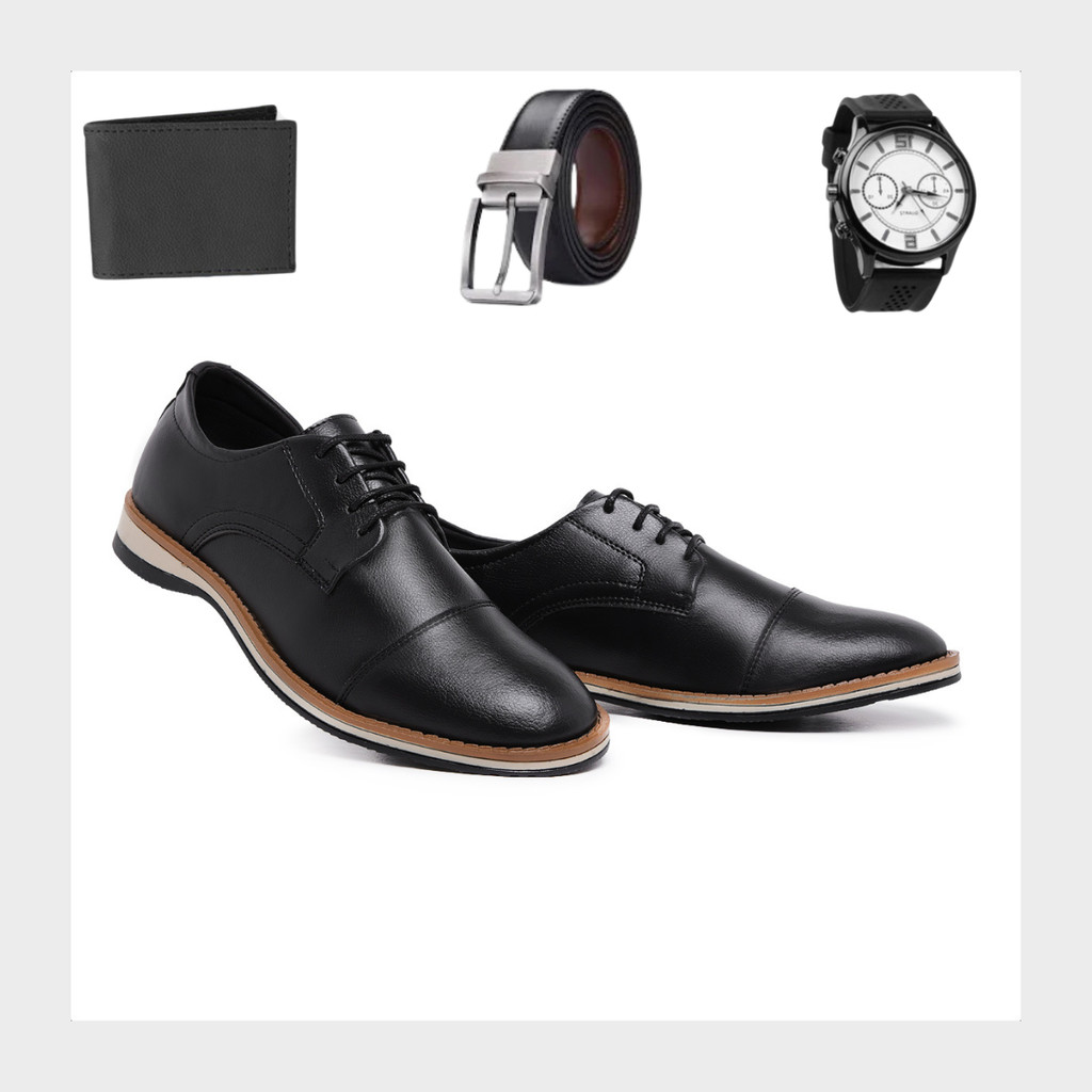 Kit Sapato Casual Oxford Social Masculino Esporte Fino Moderno Elegante Palmilha Ortopédicas Couro Sintético