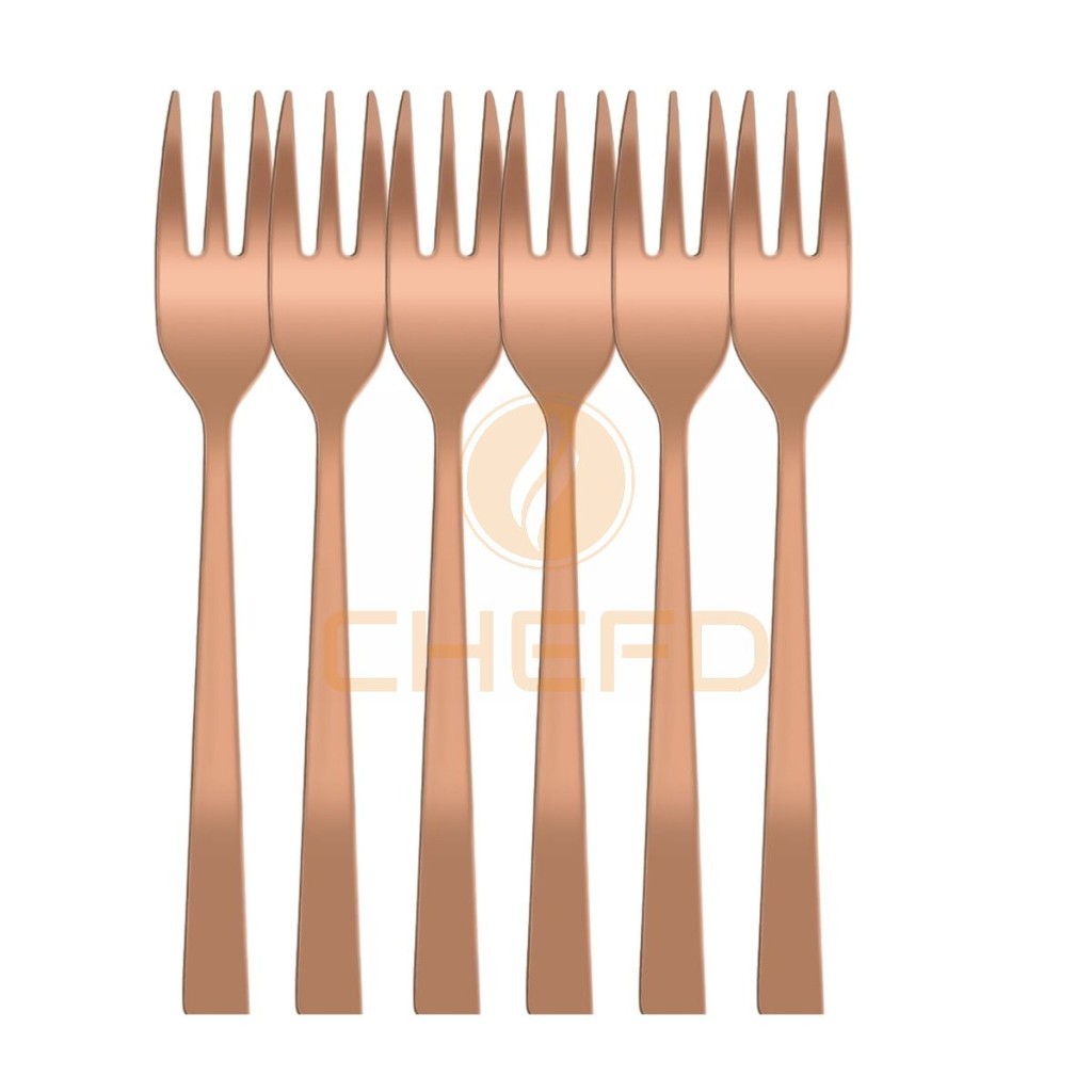 Conjunto de Garfos em Aço Inox Rosé Gold para Ocasiões Sofisticadas